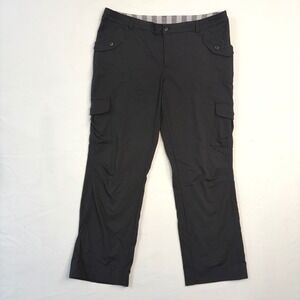 Lucy Womens Black Cargo Hiking Pants Size Large Nylon Utility Outdoor Gorp